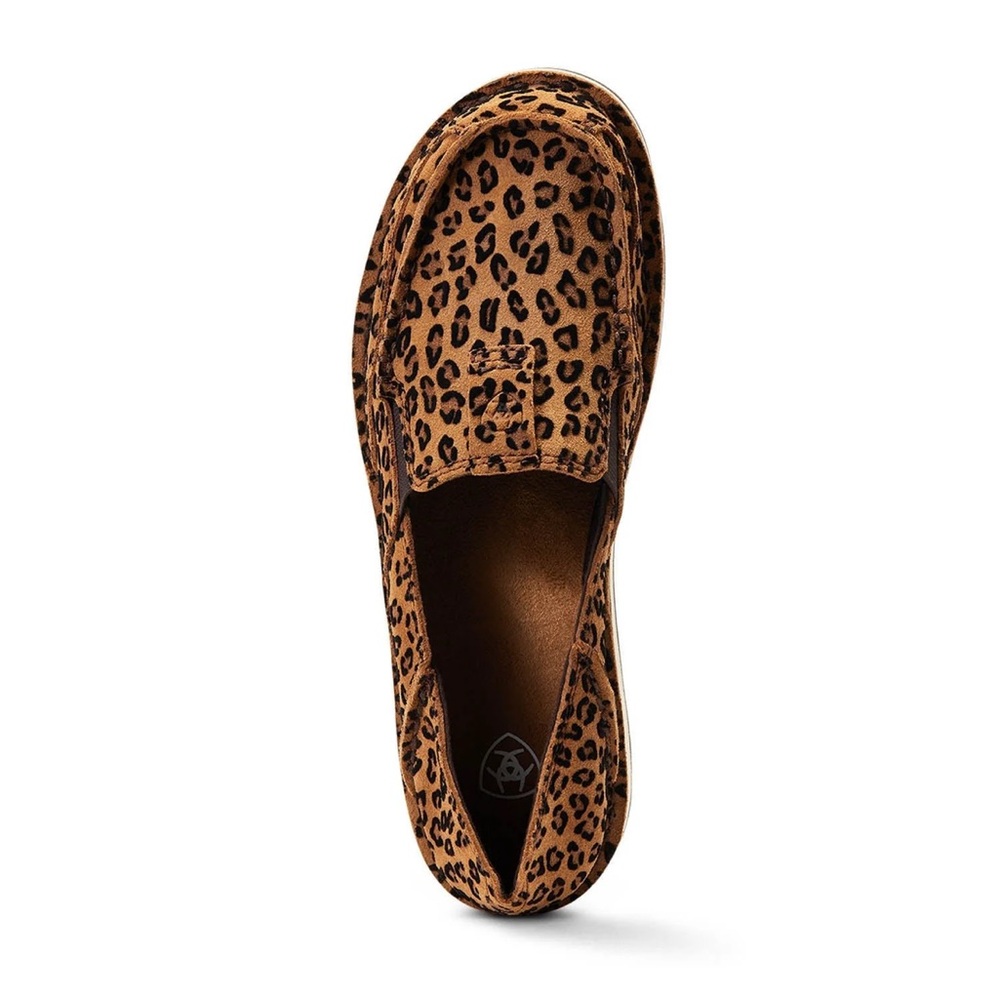 ARIAT WOMENS 7 LEOPARD VAMP CASUAL SLIP-ON BOAT SHOE LOAFER- MOC TOE- Cheetah - Picture 4 of 8